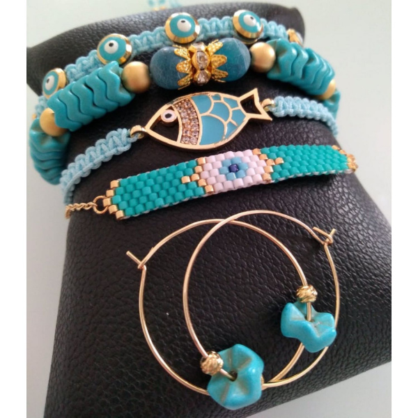 Turkuaz Balık Bileklik Set