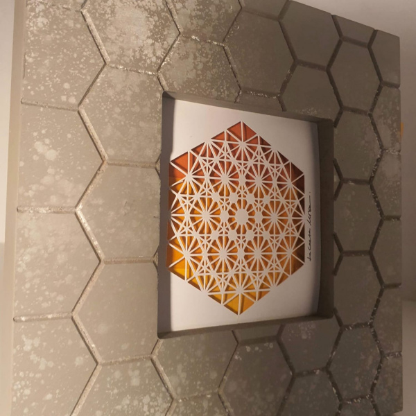 Simge1 ( Şans, Bolluk, Bereket )  , çerçeveli özel kağıt kesim tasarım 