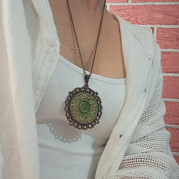 Yeşil, Bakır Kaplama Kolye (bkk03)