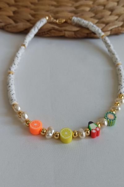 Meyve Charm Fimo Kadın Kolye