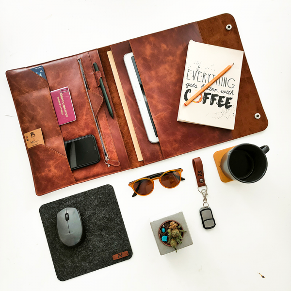 Misingpiece M1 Çipli Macbook Air13 İnç Gerçek Deri Organizer Tablet Kılıfı