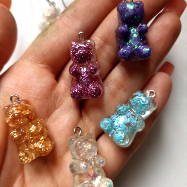 Bitabik Tasarım Epoksi Glitter Detaylı Küpe 
