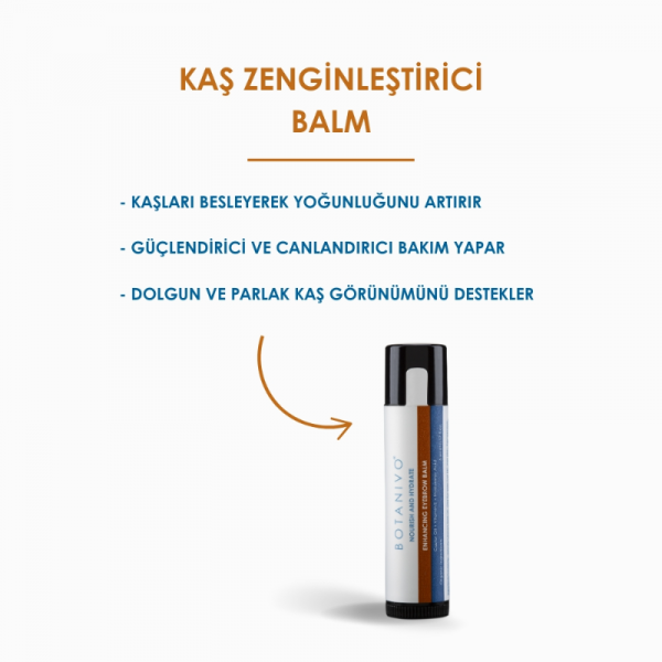 Botanivo Kaş Zenginleştirici & Besleyici Balm | Güçlü, Canlı, Dolgun Kaşlar | Organik İçerikli | 3x5 Ml Stick