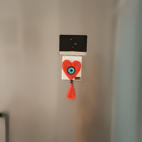 Punch Nakışı Kalp Nazar Temalı Tuval Magnet Pano