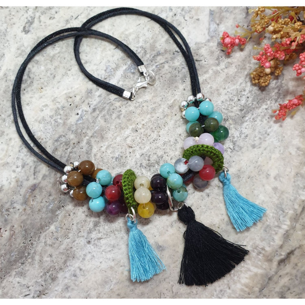 Boho Tarzı Çok Renkli Boncuklu Kolye