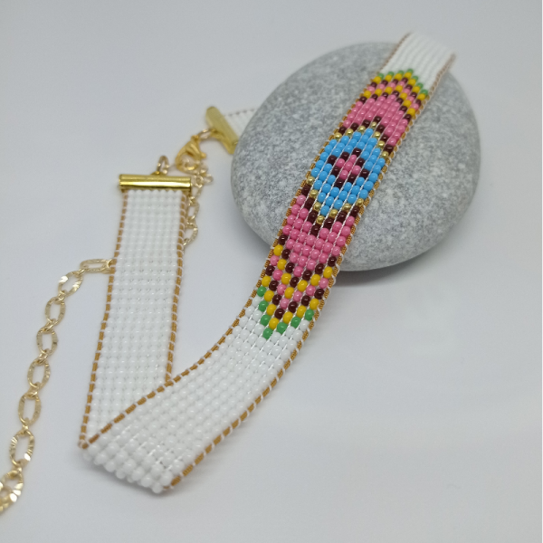 Kum Boncuk Dokuma Choker Kolye