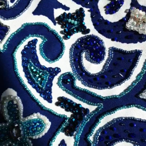 Etnik Desen Boncuk İşlemeli Clutch Çanta
