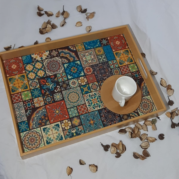 El Boyama Ahşap Tepsi