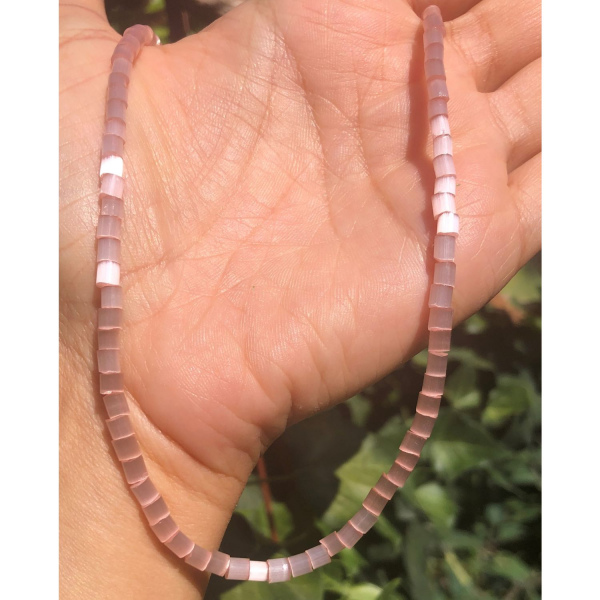 Sedef Boncuk Kolye-pembe