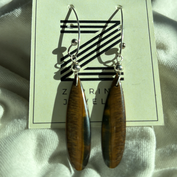 Tiger Eye ( Kaplan Gözü) Gümüş Küpe