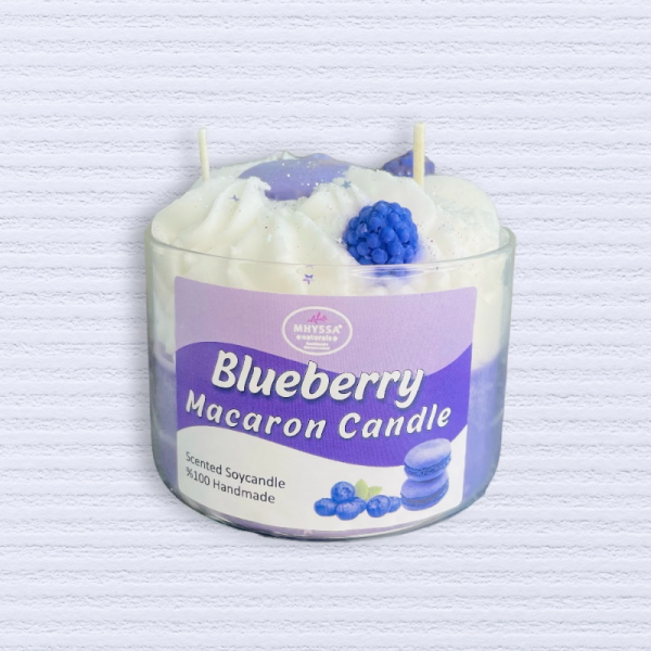 Blueberry Macaron Candle- (yabanamersini & Vanilya)
