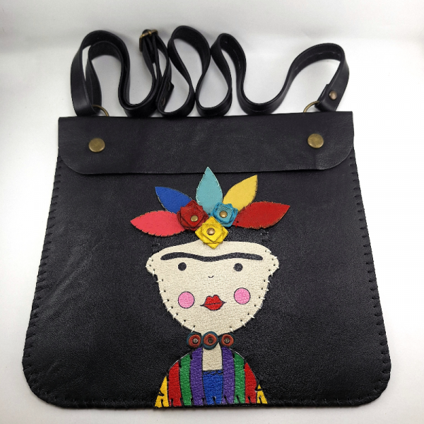 Frida Kahlo El Yapımı Deri Çanta