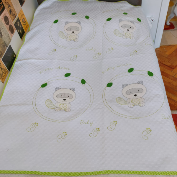%100 Pamuk Koala Desenli Bebek Pike & Yastık Başı