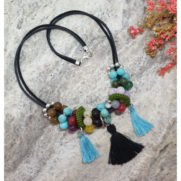Boho Tarzı Çok Renkli Boncuklu Kolye