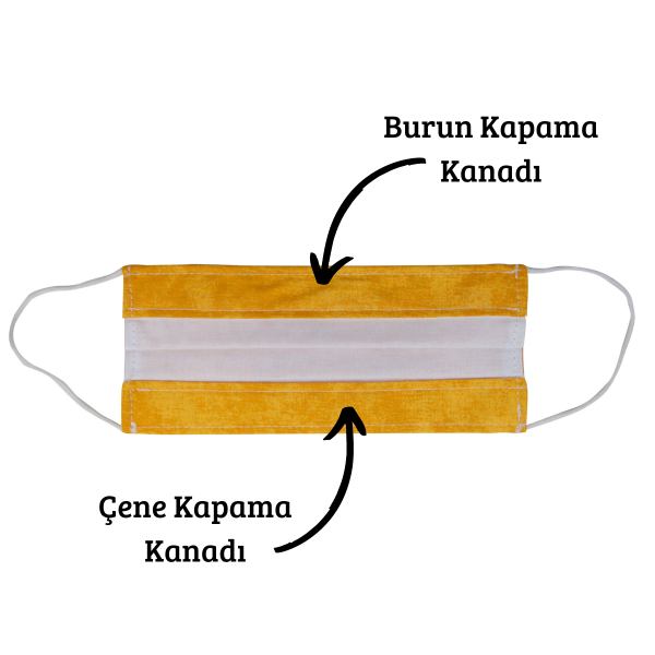 Heybez Sarı Marble Bez Maske