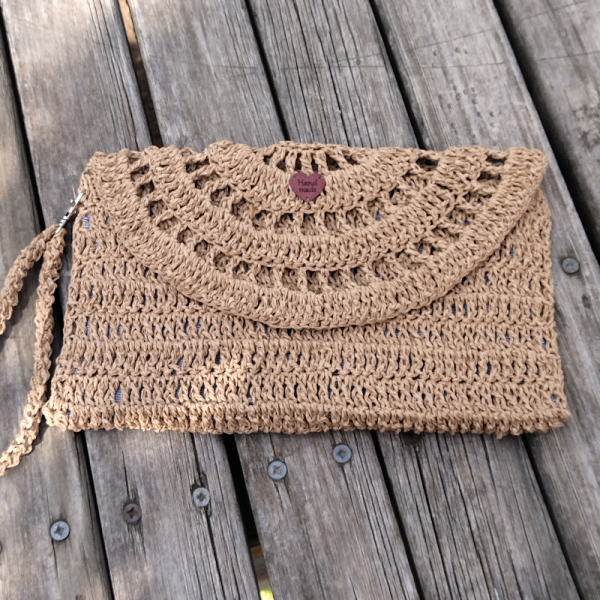 Kağıt İp Clutch Çanta