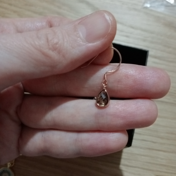 925 Ayar Rose Gold Gümüş Küpe 