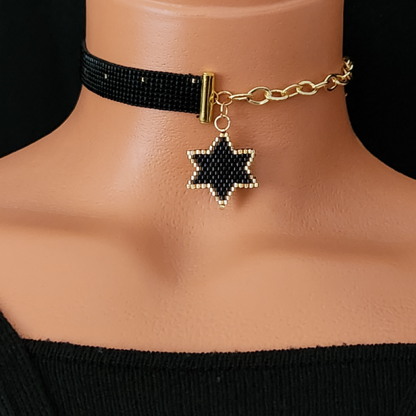 Miyuki Zincir Detaylı Yıldız Choker Kolye 