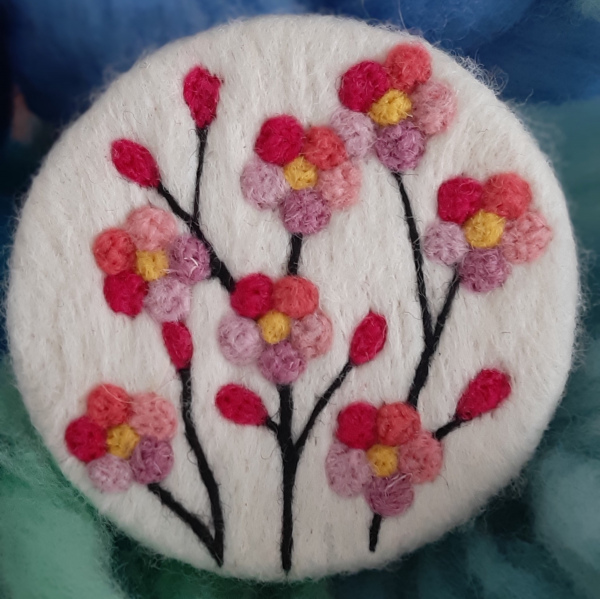 Bahar dalı desen keçe sabun 
