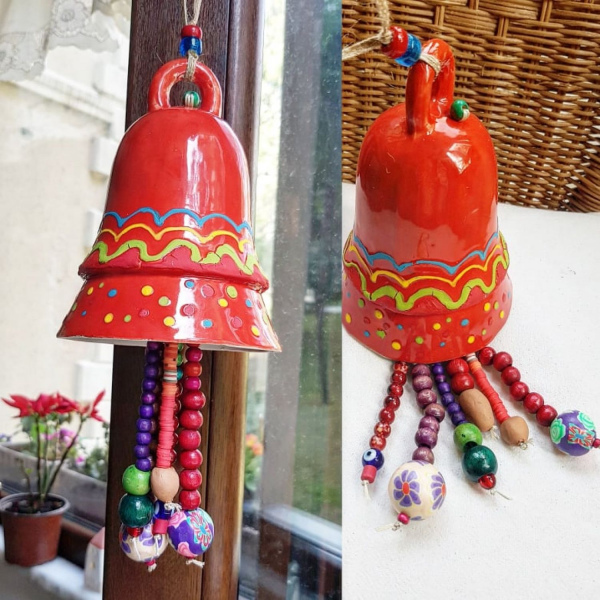 Seramik Çan Balkon Bahçe Süsü 