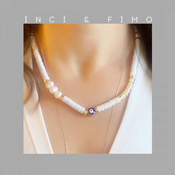 Beyaz Fimo ve İnci