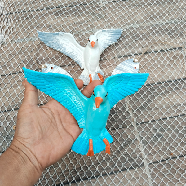 (3 Lü Set) 1 Martı 2 Balık Duvar Dekoru