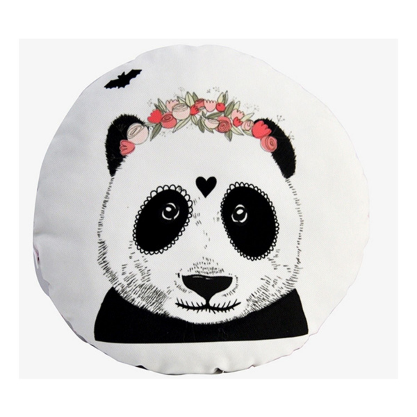 By Nihalce Çiçekli Panda Yastık