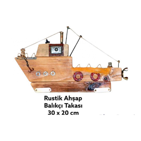 Ahşap balıkçı takası rustik 