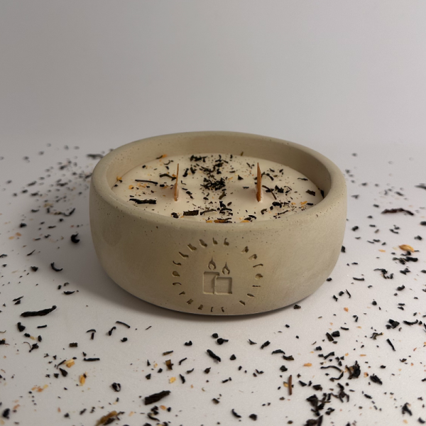 Vanilya Kokulu Beton Saksıda Soya Wax Mum(dekorati̇f Mum Hedi̇yeli̇)