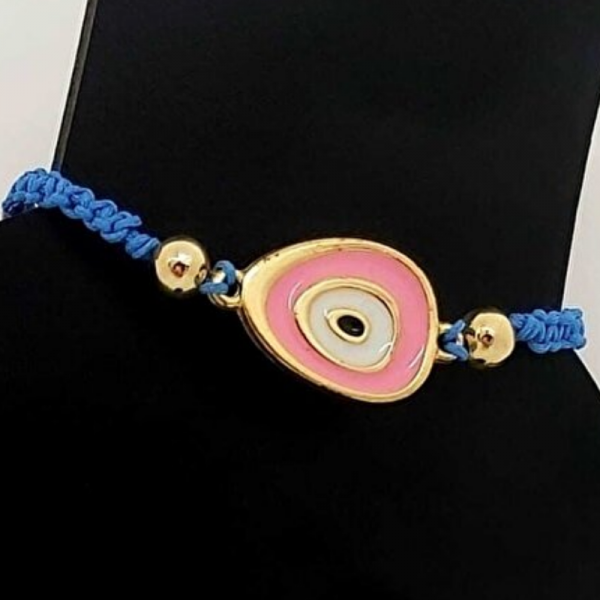 Pirinç Kaplama '' Nazar Boncuk '' Fi̇gürlü Bileklik Sa1459