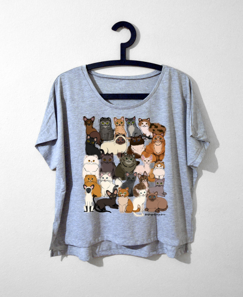 Catsland Salaş Tshirt(Siyah-Gri-Beyaz)