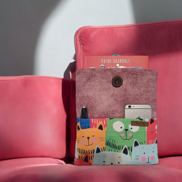Kitap / Tablet / E-book Reader Kılıfı - Kediler / Pembe Renk