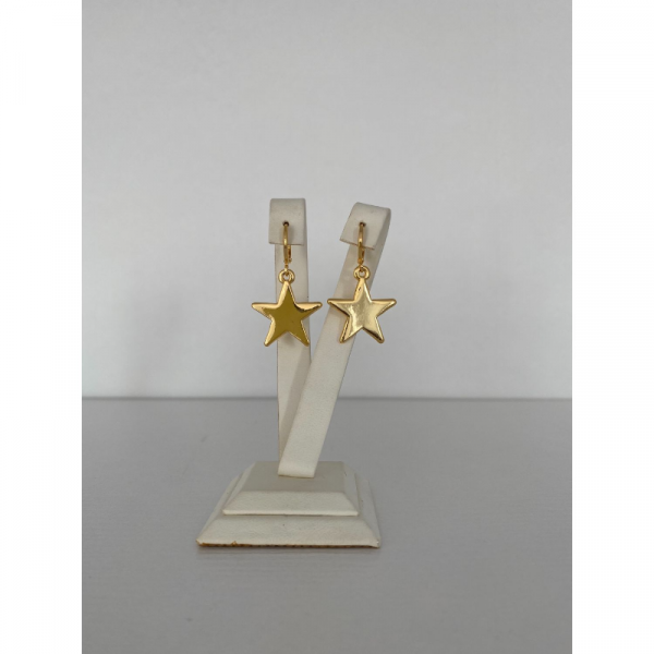 Yıldız Figürlü Sallantılı Küpe Altın Renk 