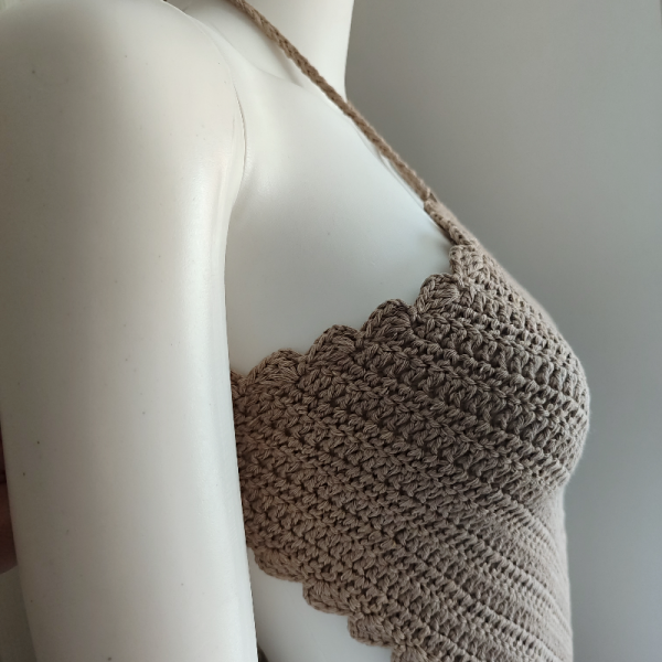 El Örgüsü Koton Halter Crop 