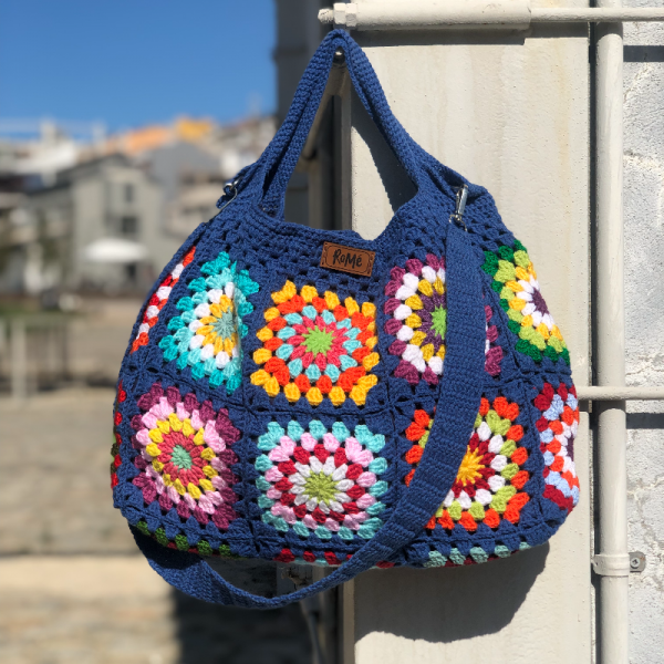 Yeşil Bohem Kare Motifli Vintage Çanta 