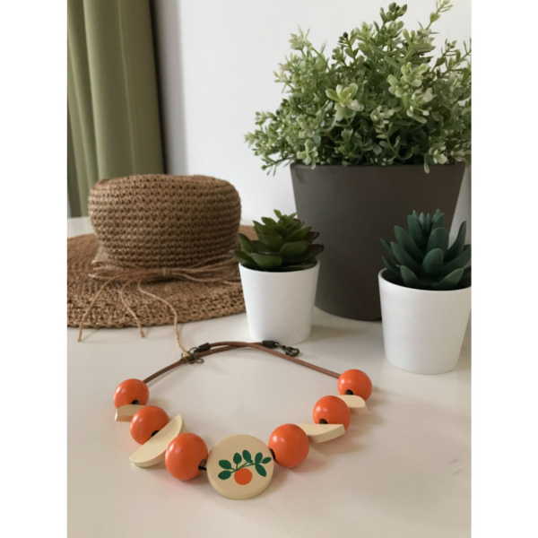 El Yapımı, Ahşap Boncuklu Kolye, Mandarin Design