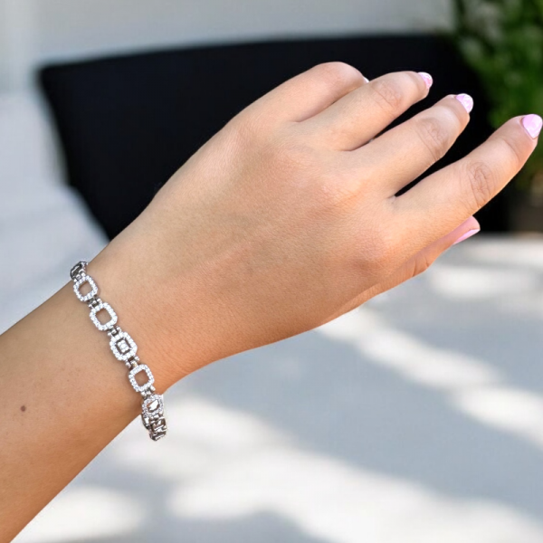 Premium Altın Kaplama Silver Baget Bileklik