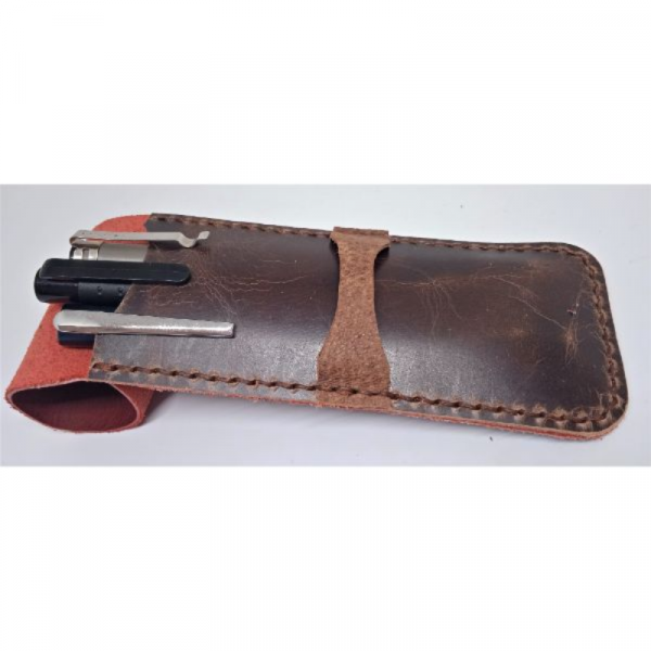 Craz Hors Vişne Çürüğü Gerçek Deri Özel Kalemleriniz Için Kalemlik ( 2*3 Kalem Için ) 27 Cm \ 6 Cm