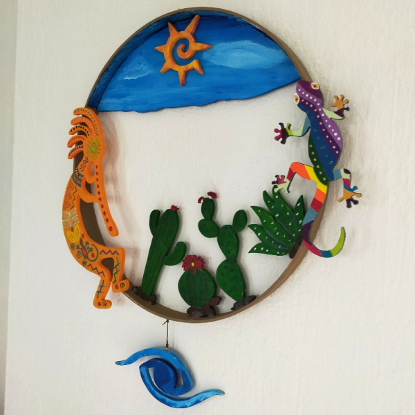 Kokopelli Bereket Tanrısı Ahşap  Duvar Dekoru Büyük Boy 