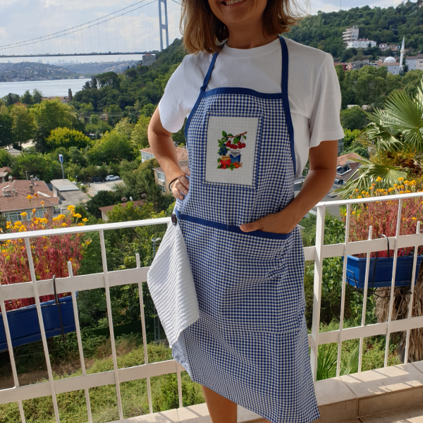Kavanoz İşlemeli Mutfak Önlüğü