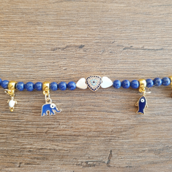 Kalp Kalbe Karşı, Uğurlu Bileklik,lapis Lazuli Charme Doğal Taş
