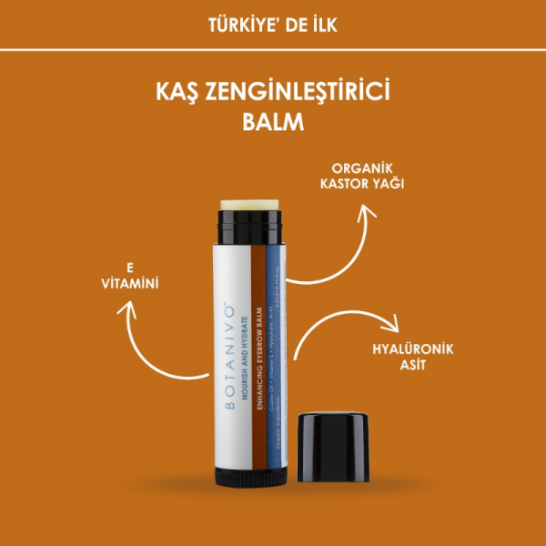 Botanivo Kaş Zenginleştirici & Besleyici Balm | Güçlü, Canlı, Dolgun Kaşlar | Organik İçerikli | 5 Ml Stick