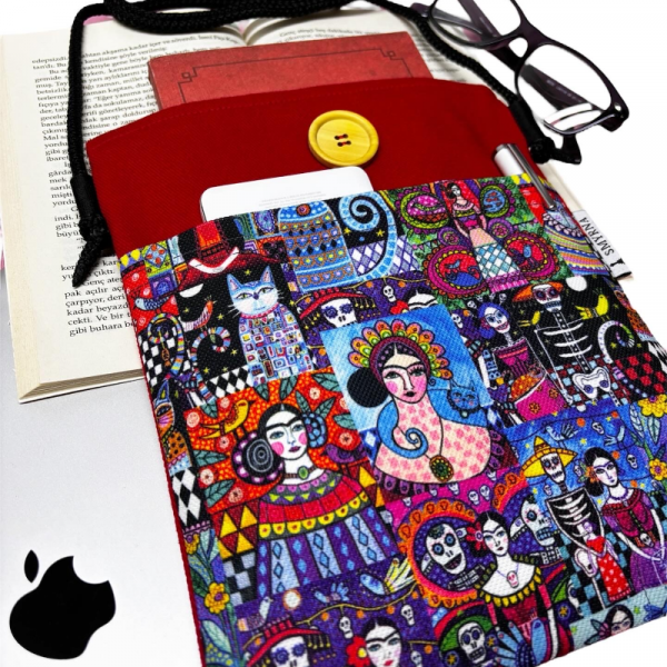 Askılı Kitap - Tablet - Ebook Çantası / Kılıfı ( Frida )