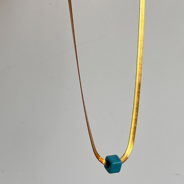 İtalyan Zincir Mavi Bodrum Boncuklu 60 Cm