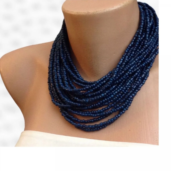 El Yapımı Baykuş Broşlu Siyah Choker,