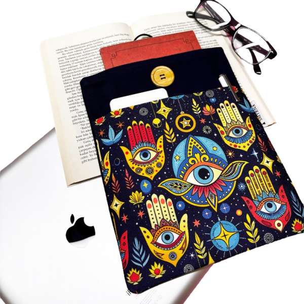 Kitap Kılıfı / Tablet Kılıfı / Ebook Kılıfı / Çok Amaçlı Kılıf  (  Gözler , Hamsa )