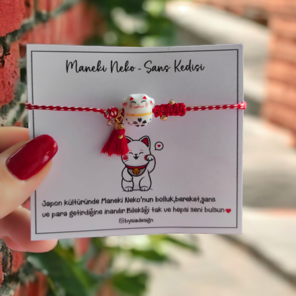 Maneki Neko Şans Kedisi Bileklik