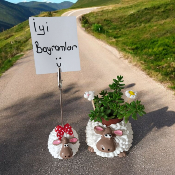 2 Li Kuzu Not Tutacağı Saksı Dekor Düzenleyici Set