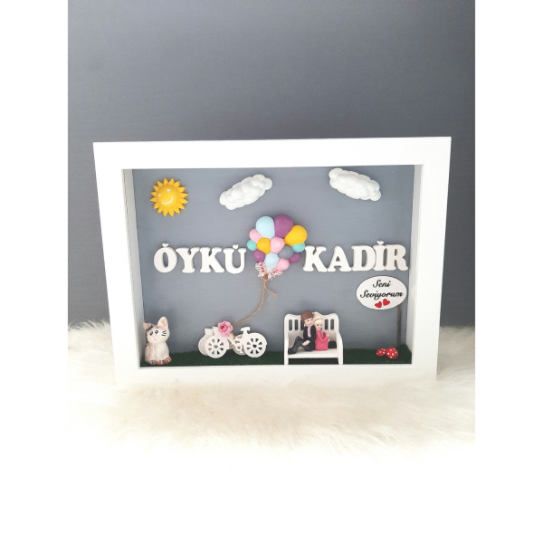 Sevgili/çift Şerit Ledli Ahşap Kapı Süsü