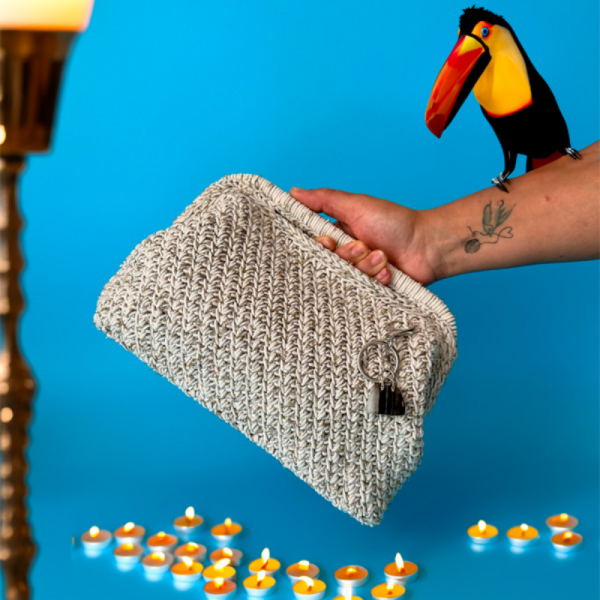 Gizli Burslu Clutch Çanta, Örgü El Çantası, El Örgüsü Çanta